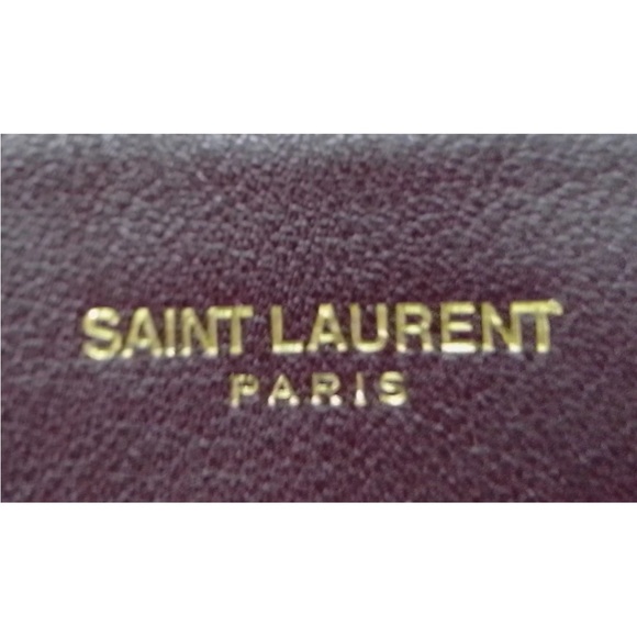 Yves Saint Laurent Chocolate Leather Wallet with Gold Accent - Picture 4 of 12